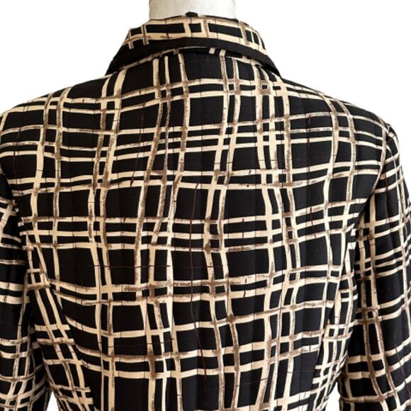 Carole Little Jacket Silk Quilted Black Tan Gold Sequin Bling Zip Front Large - Picture 6 of 11